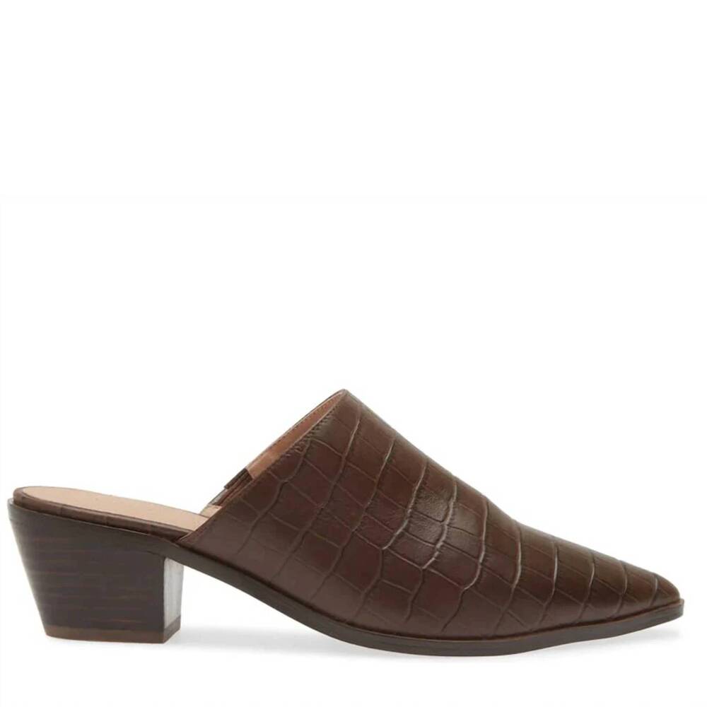 NEW CHOCOLAT BLU women's cellia mule in chocolate croco